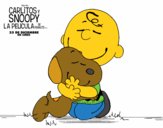 Snoopy y Carlitos abrazados