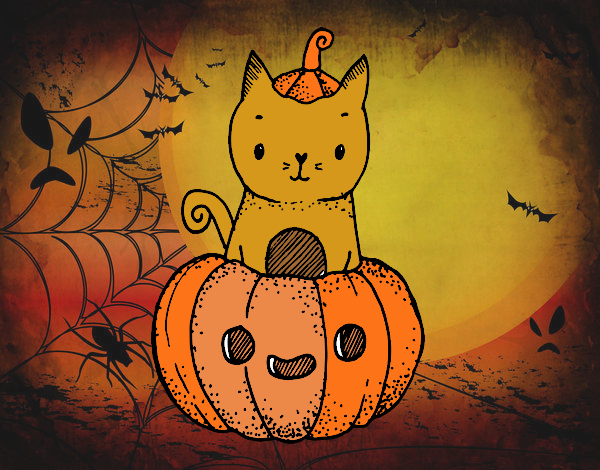 Un gatito de Halloween