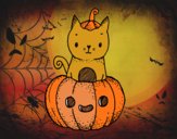 Un gatito de Halloween