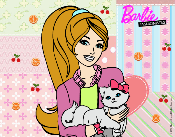 Barbie con su linda gatita