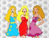 Barbie y sus amigas vestidas de fiesta