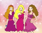 Barbie y sus amigas vestidas de fiesta