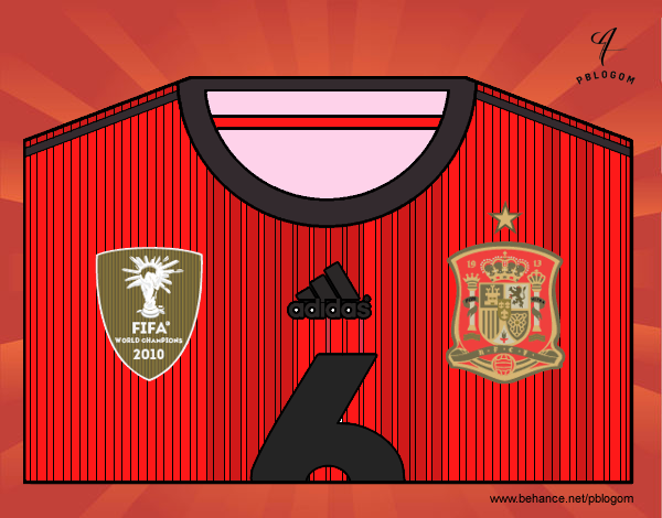 Camiseta del mundial de fútbol 2014 de España