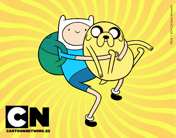 Finn y Jake abrazados