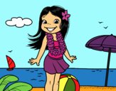 Niña en la playa