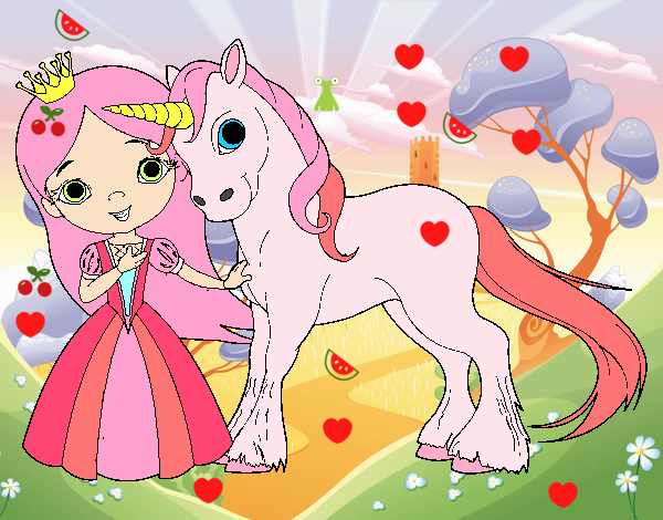 Princesa y unicornio