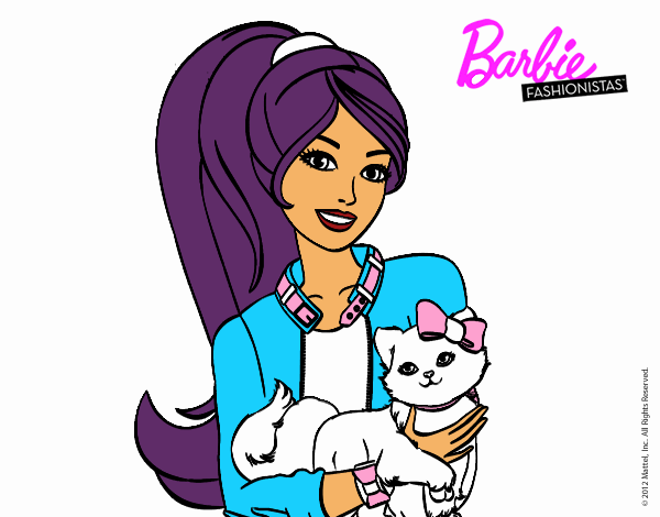 Barbie con su linda gatita