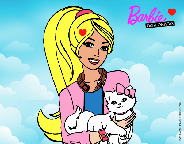 Barbie con su linda gatita