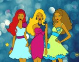 Barbie y sus amigas vestidas de fiesta