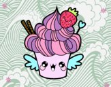 Cupcake kawaii con fresa