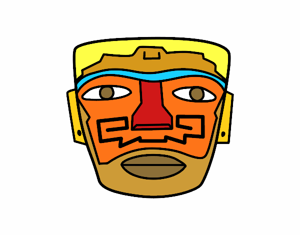 Dibujo de Máscara ancestral azteca pintado por en  el día  04-09-18 a las 00:35:06. Imprime, pinta o colorea tus propios dibujos!