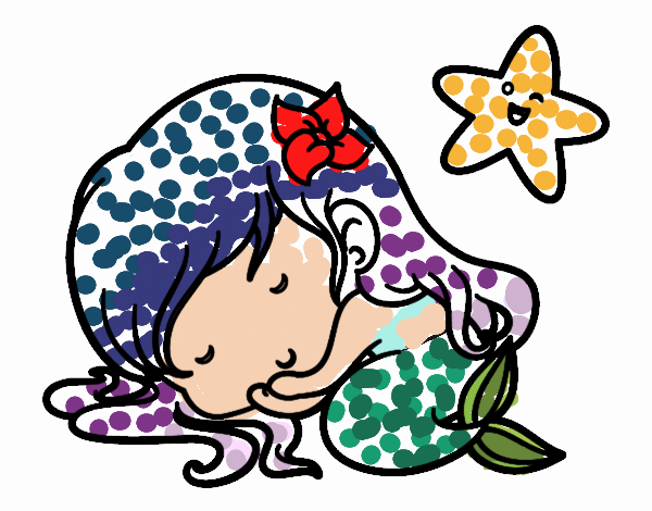 Sirenita chibi durmiendo