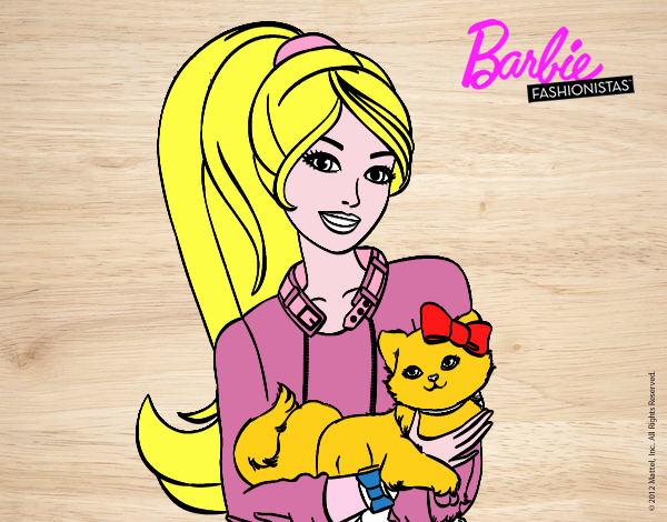 Barbie con su linda gatita