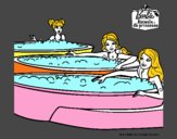 Barbie y sus amigas en el jacuzzi