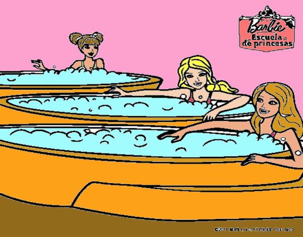 Barbie y sus amigas en el jacuzzi