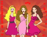 Barbie y sus amigas vestidas de fiesta