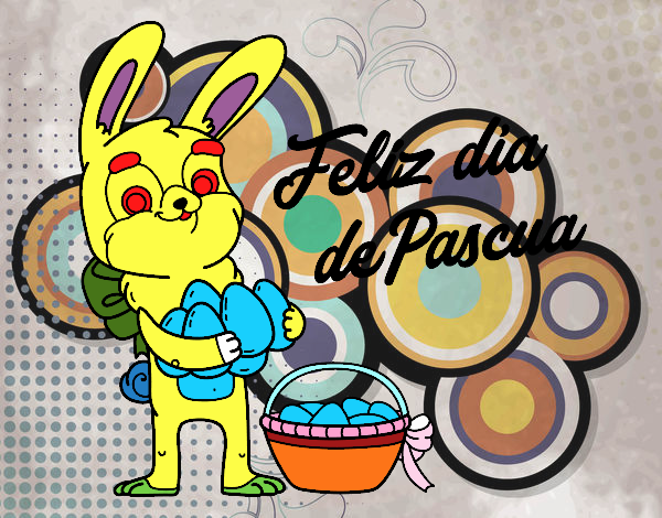 Conejo con muchos huevos de Pascua