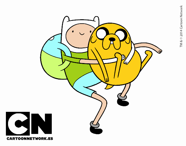 Finn y Jake abrazados