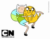 Finn y Jake abrazados