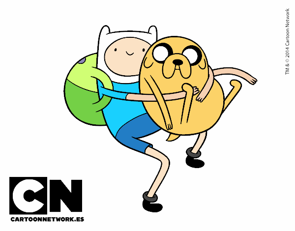 Finn y Jake abrazados