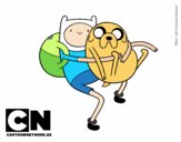 Finn y Jake abrazados