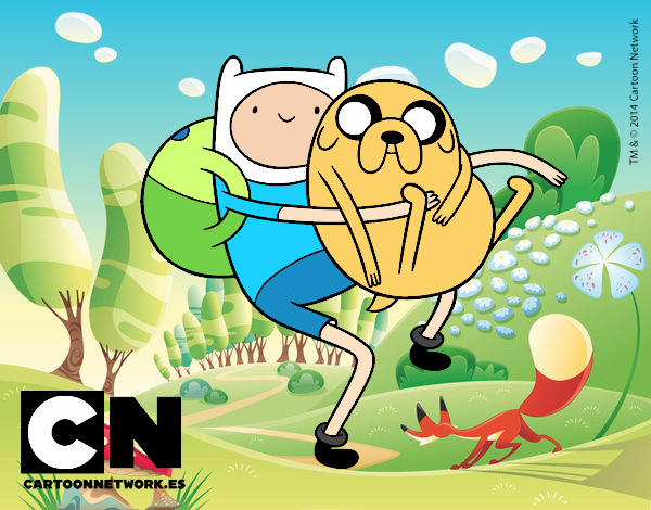 Finn y Jake abrazados