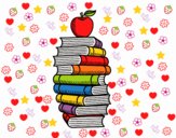 Libros y manzana