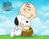 Snoopy y Carlitos abrazados