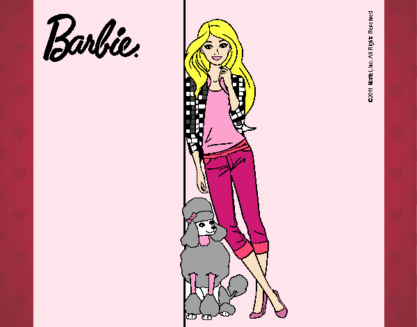 Barbie con cazadora de cuadros