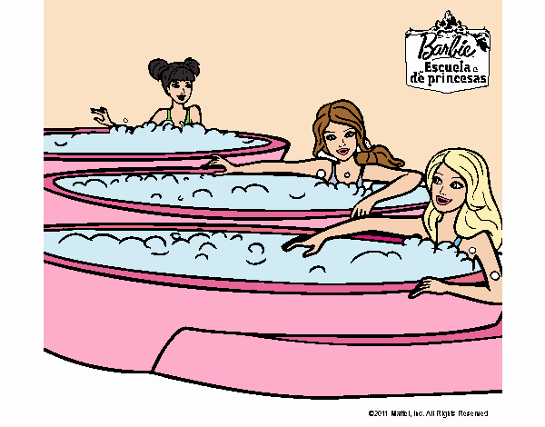 Barbie y sus amigas en el jacuzzi