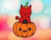 Un gatito de Halloween