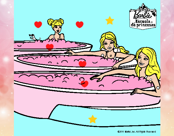 Barbie y sus amigas en el jacuzzi