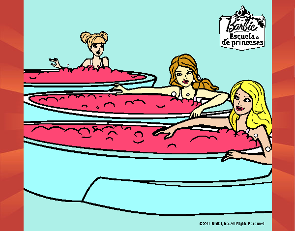 Barbie y sus amigas en el jacuzzi