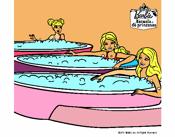 Barbie y sus amigas en el jacuzzi