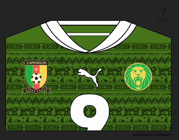 Camiseta del mundial de fútbol 2014 de Camerún