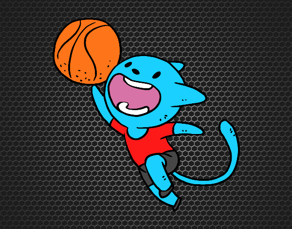 Gato jugando a baloncesto