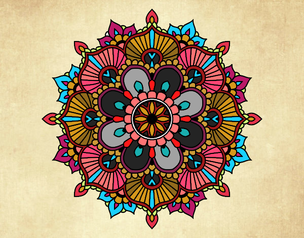 Dibujo Mandala destello floral pintado por Albanydl