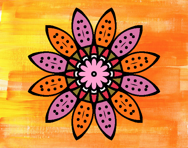 Dibujo Mandala flor con pétalos pintado por Albanydl