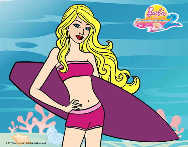 Barbie con tabla de surf