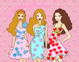 Barbie y sus amigas vestidas de fiesta