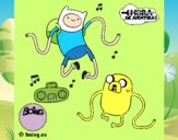 Finn y Jake escuchando música