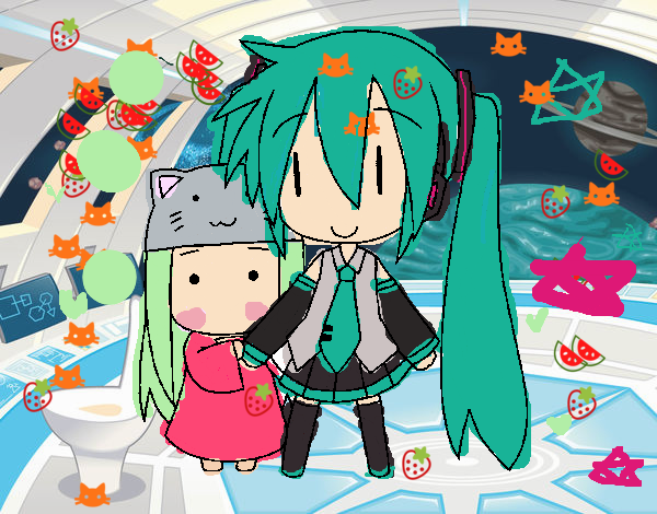 Miku y Kasane Chibi