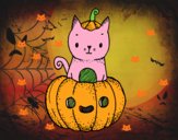 Un gatito de Halloween