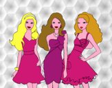 Barbie y sus amigas vestidas de fiesta