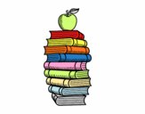 Libros y manzana