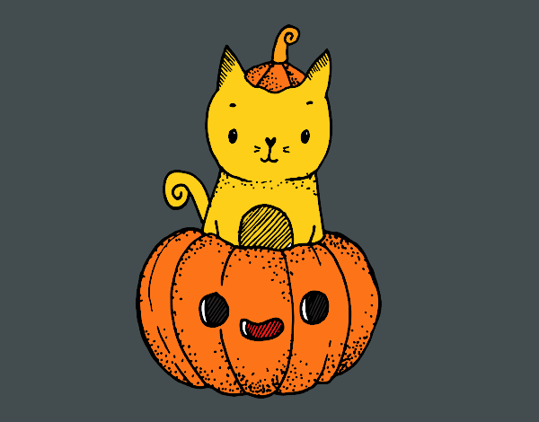 Un gatito de Halloween