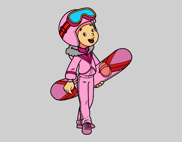 Una chica Snowboard