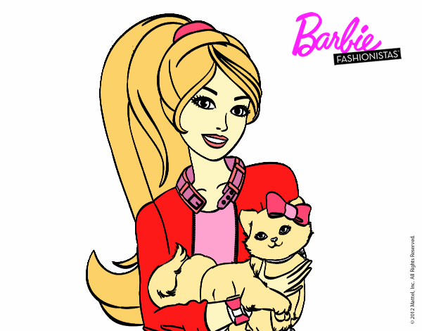 Barbie con su linda gatita