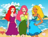 Barbie y sus amigas vestidas de fiesta