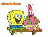 Bob Esponja y Patricio en bañador